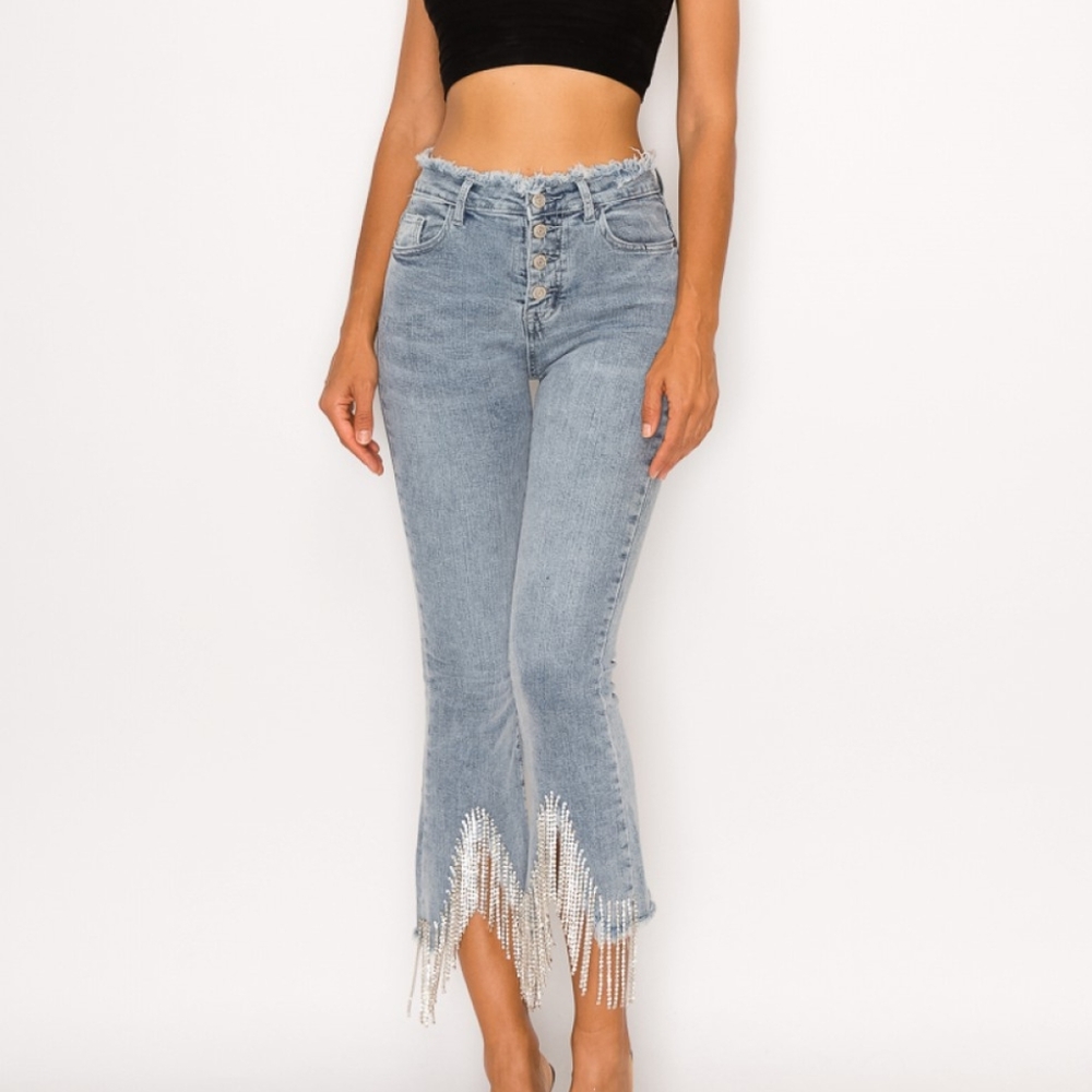 Glam up rhinestone Fring jeans